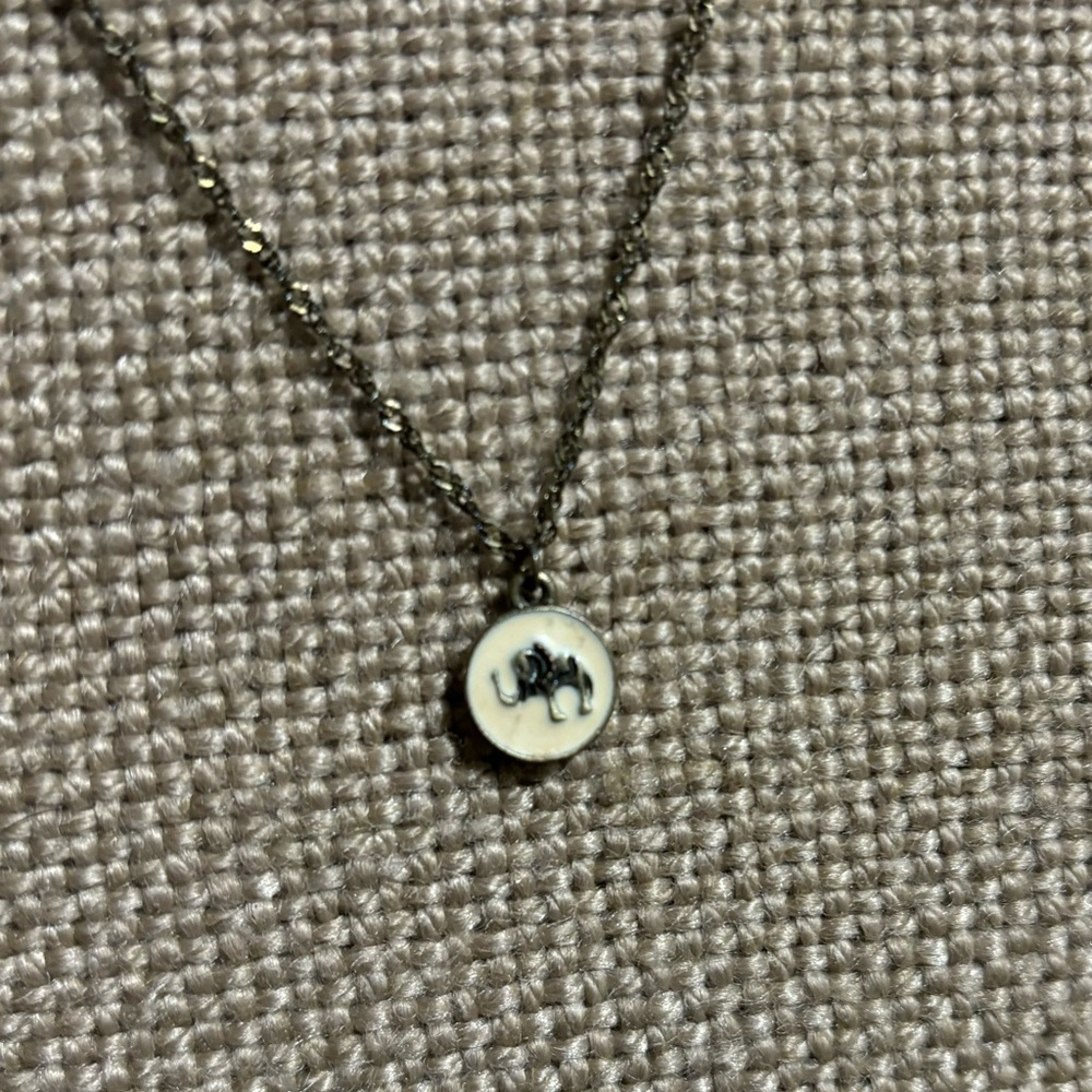 Enamel Elephant Pendant Necklace